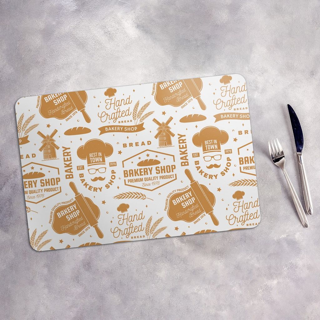 Tischset 4x45x30 cm Platzset Tischmatte Platzmatte Untersetzer - Bäckerei Weizenähren
