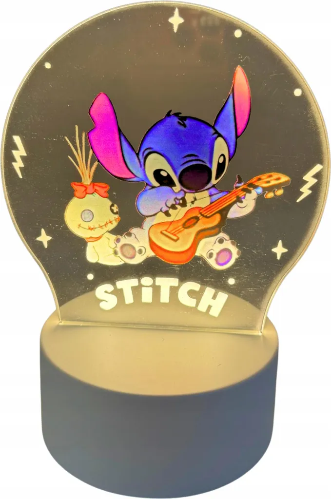 Veilleuse Stitch Guitare LED 3D - Solution Sommeil Enfant Cadeau Noël