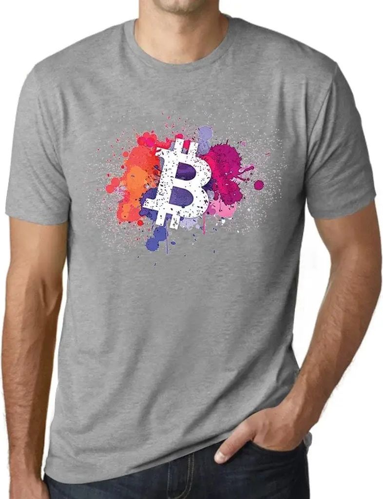 Herren Grafik T-Shirt Bitcoin Art Btc Hodl Crypto Traders Öko-Verantwortlich Vintage Jahrgang Kurzarm Lustige Druck Geburtstag Geschenk Mann