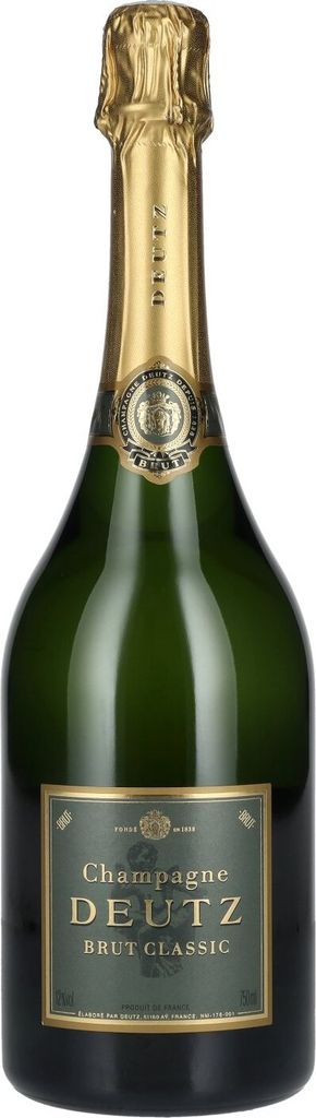 A bottle of Deutz Brut Classic Champagne.