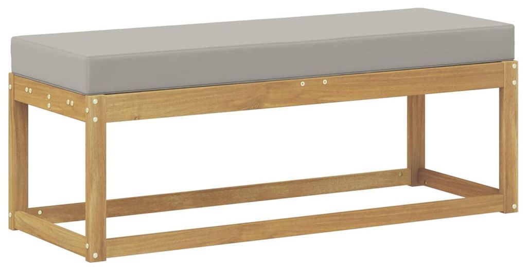 Outdoor Hocker Bank Weiß 115 x 43 x 45 cm Massivholz Akazie