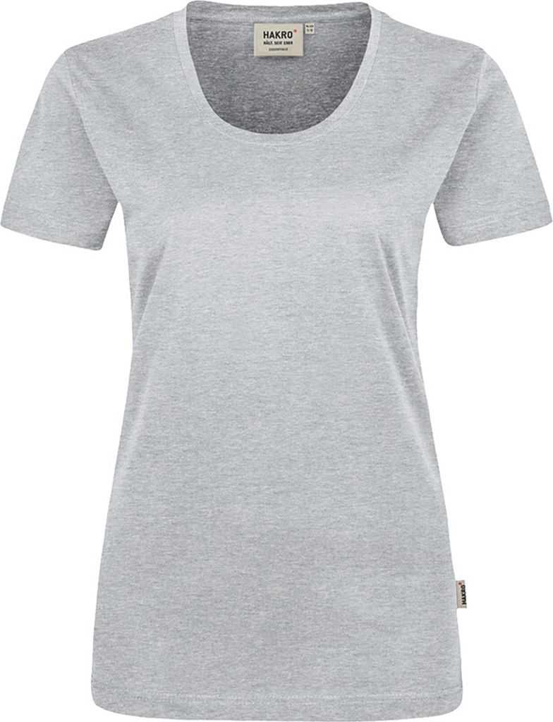 HAKRO Damen T-Shirt Classic 127, ash meliert, XS