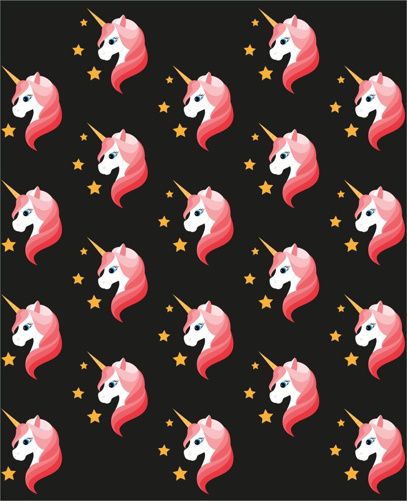 Wallario Magnet für Kühlschrank / Geschirrspüler, magnetisch haftende Folie - 60 x 80 cm, Motiv: Einhorn Muster - Süße rosa Einhörner mit Ste...