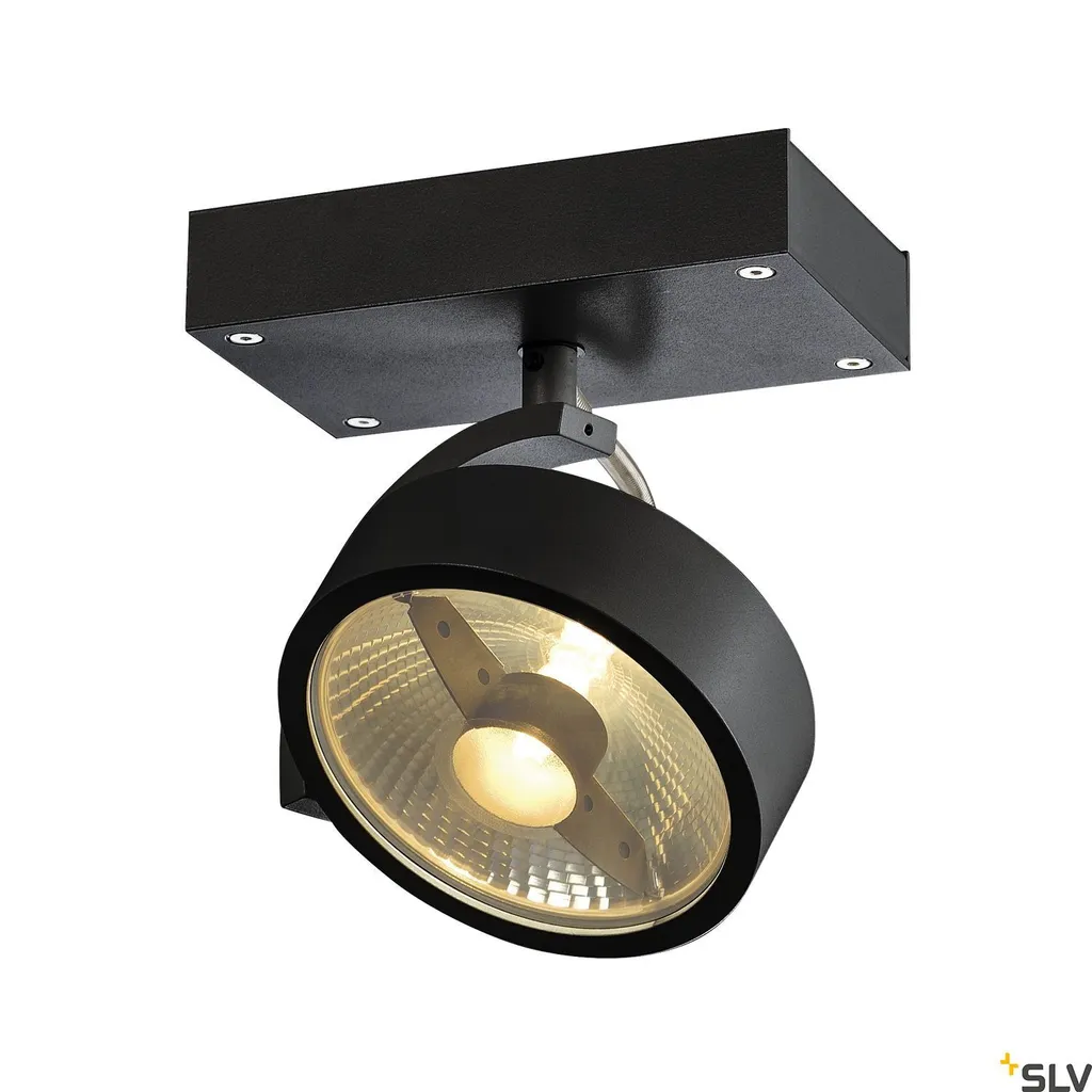 Potente faretto SLV Kalu con rotazione di 350°, variante: 280 x 180 x 90 mm, 75 W, nero
