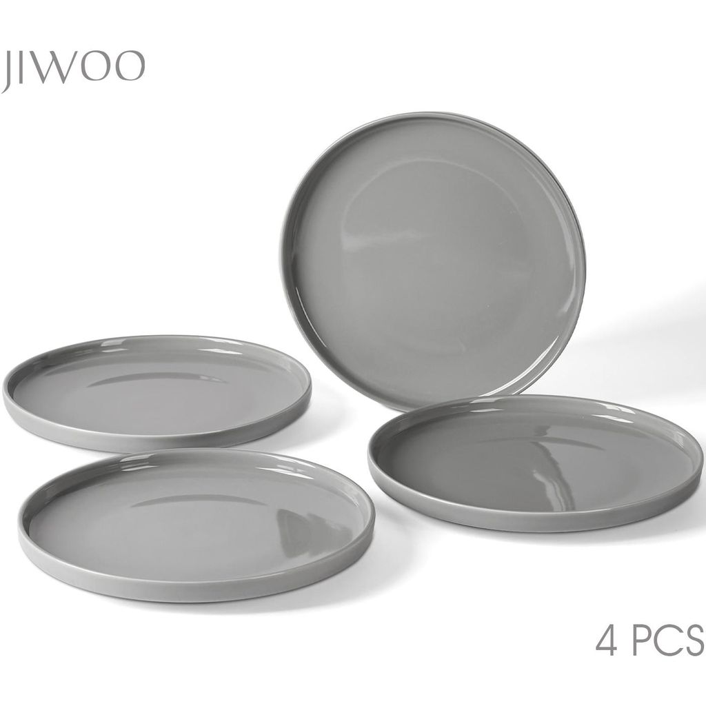 Teller set 4er Ø26,5 cm Keramik Essteller Speiseteller Dessertteller Flachteller Set für 4 Personen Porzellanteller Mikrowellen- und Spülmaschin...