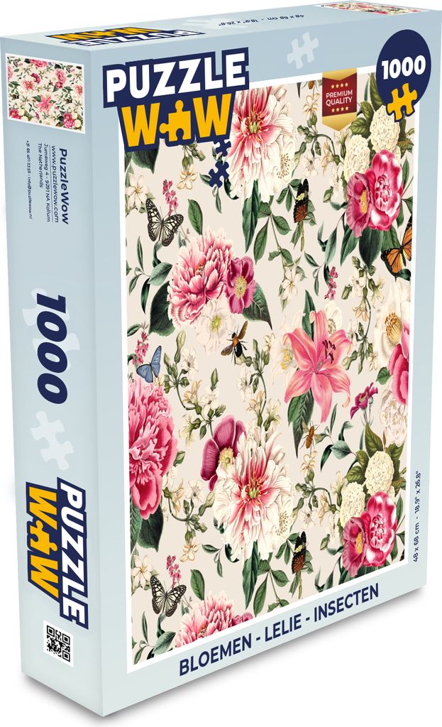 MuchoWow Puzzle 1000 Teile Blumen - Lilie - Insekten - Spielzeug - Alt und Jung - Spiele - Puzzeln