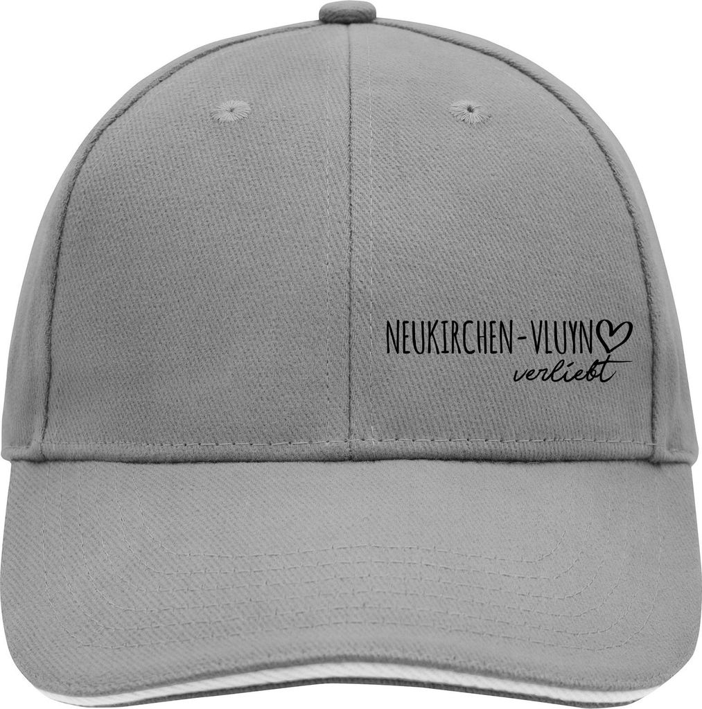 Huuraa Cappy Mütze Neukirchen-Vluyn verliebt Dark Grey/White Baumwolle 6-Panel Kappe Geschenkidee
