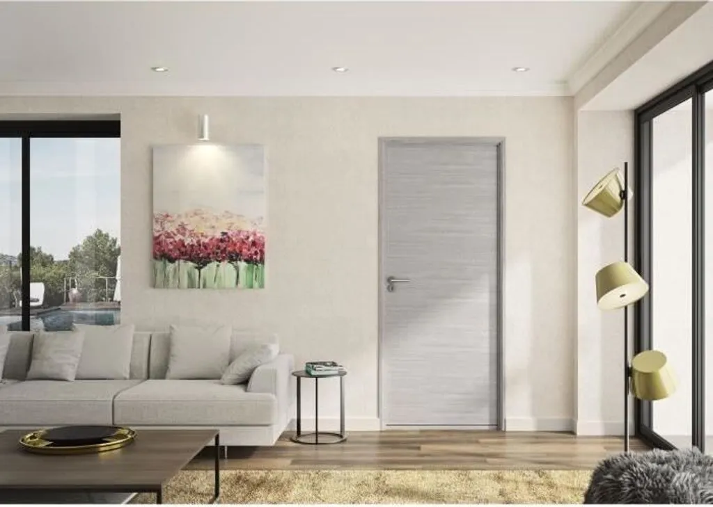 Bloc-porte ajustable pour rénovation Bilbao chêne gris 204x83 Droite