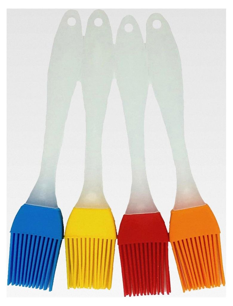 Silikonpinsel für Grill und Küche, Silikon Backpinsel & BBQ Pinsel, Verschiedene Farben - Küchenutensilien (4er Set)