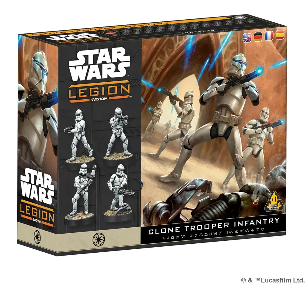 Star Wars Legion : Unité d'infanterie de troupes de clone FR - 7 figurines