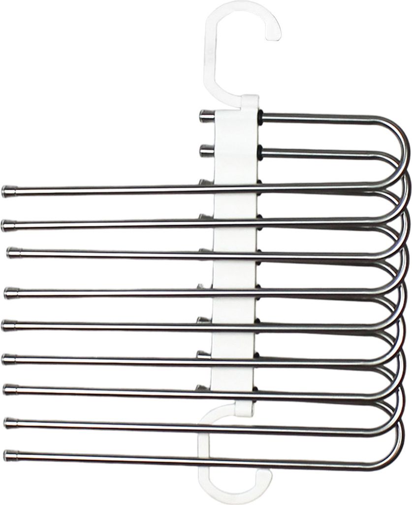 Mehrschichtiger Hosenständer-Aufbewahrungshalter, rutschfest, faltbares Design, vielseitiger rutschfester Kleiderbügel-Schalhalter aus Edelstahl