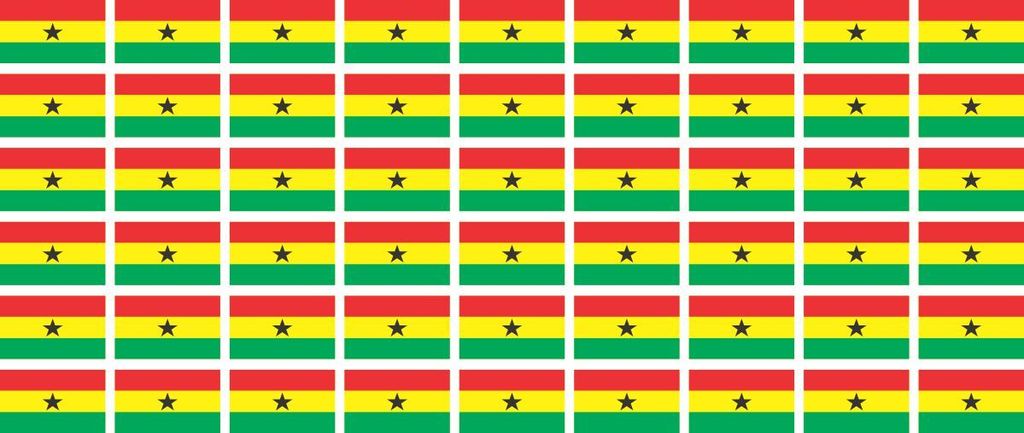 Mini Aufkleber Set - Pack glatt - 20x12mm - selbstklebender Sticker - Fahne - Ghana - Flagge / Banner / Standarte fürs Auto, Büro, zu Hause und d...