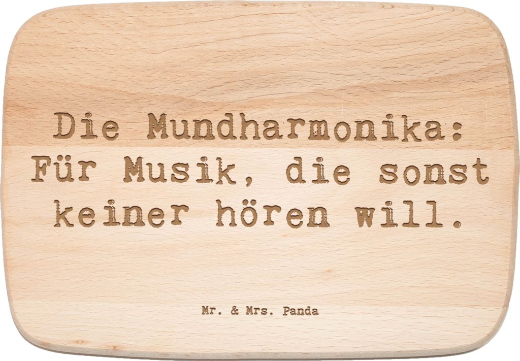 Mr. & Mrs. Panda Holzbrett Spruch Musik Mundharmonika - Transparent - Geschenk, schneidbrett, Blasinstrument, Frühstücksbrettchen, Musikinstrumen...