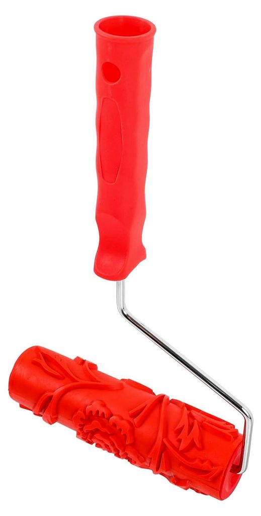 Strukturierte Farbrolle mit Rosenmuster, 7 Zoll Farbgummirolle zum Prägen, langlebiges Silikon für Wanddekoration