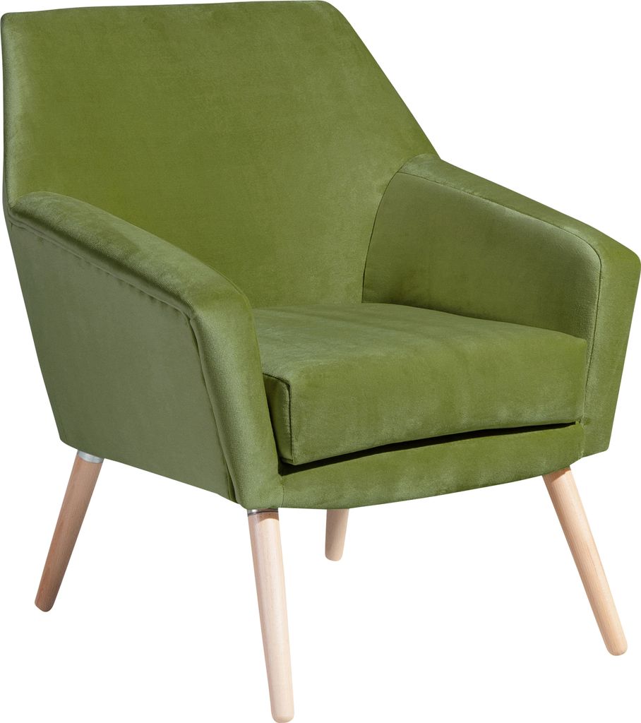 Max Winzer Sessel Alegro - Samtvelours oliv - Maße: 67 x 71 x 81 cm