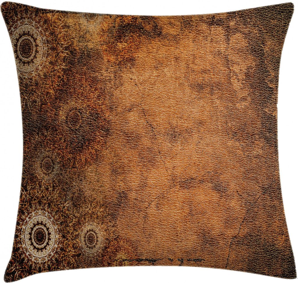 ABAKUHAUS Bräunen Kissenbezug, Im Alter von Textur Vintage Blumen, Kissenhülle mit Reißverschluss Waschbar Farbfest Beidseitiger Druck, 45 x 45 ...