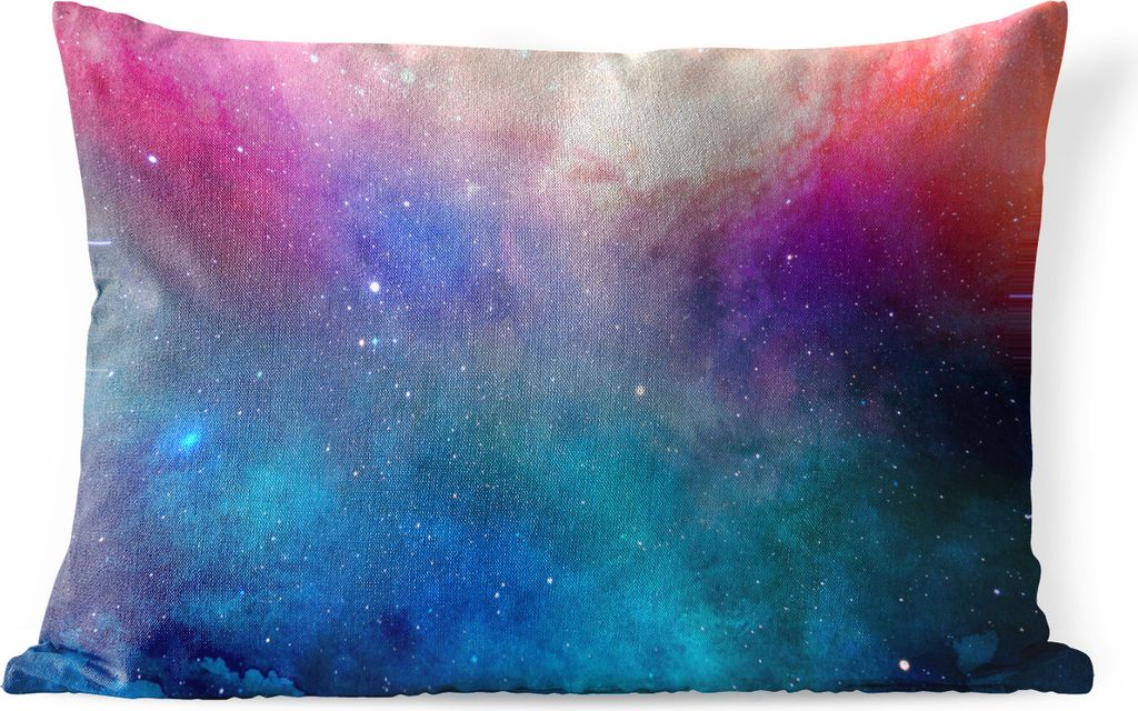 MuchoWow Outdoor Kissen - Aquarell - Sternenhimmel - Blau - Rosa - 50x30 cm - Wetterfest - Lounge Kissen - Sofa kissen - Wohnzimmer Dekoration