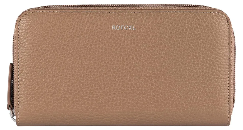 Petit portefeuille ROECKL Bea Walnut en cuir taupe haut de gamme