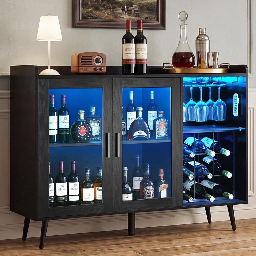 Armoire à vin VEVOR avec supports à verres, buffet-vitrine Image du produit 