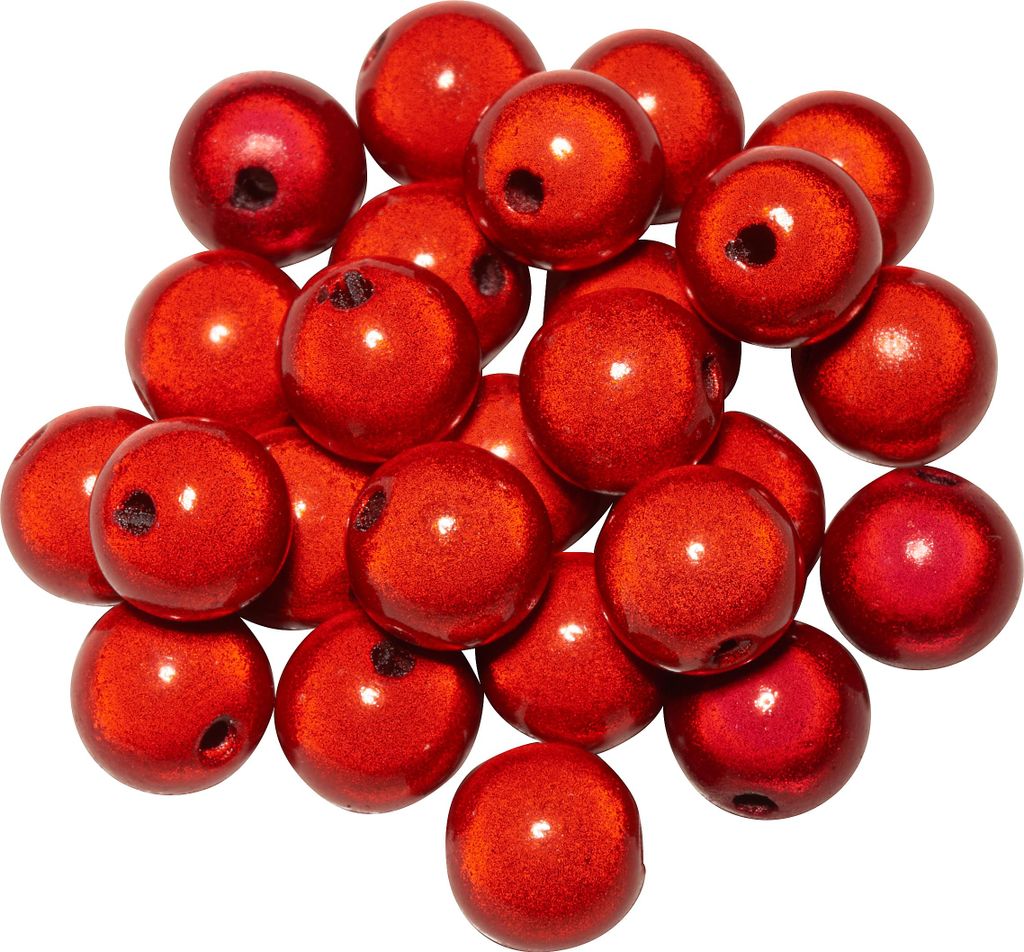 PRACHT Miracle Beads 8 mm 25 Stück Perlen Basteln Schmuckherstellung Rot