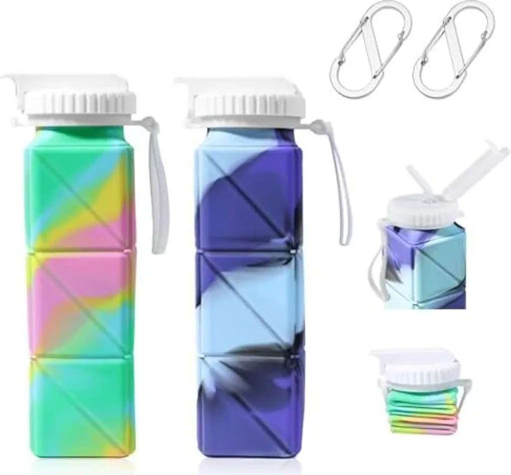 Kunpenengzen Borraccia Pieghevole Silicone 620ml - Sport e Trekking
