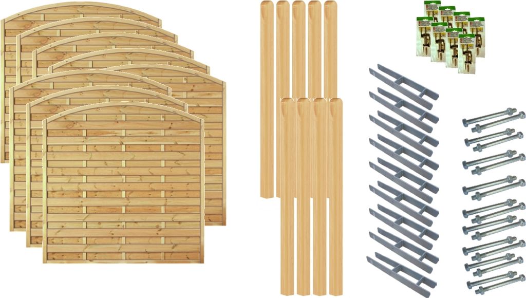Zaun / Sichtschutzzaun / Maxi-Bogen 6, (Set), 8 Elemente, Produktbild 