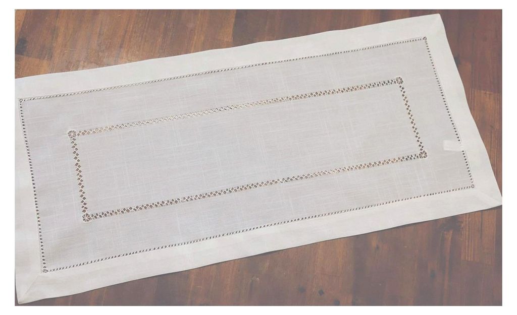 Tischläufer 40x90 cm mit handgefertigtem Hohlsaum