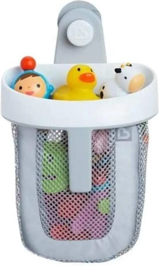 Rangement jouets de bain gris taille moyenne fixation murale séchage rapide