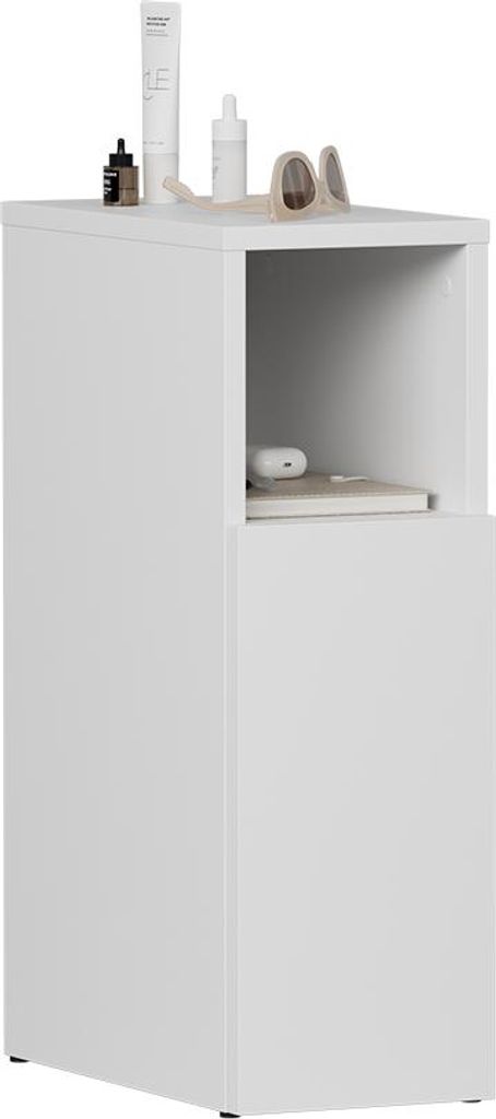 Nachttisch Vicco Enton Weiß 20 x 59.5 cm mit 1 Tür, Model Produktbild 