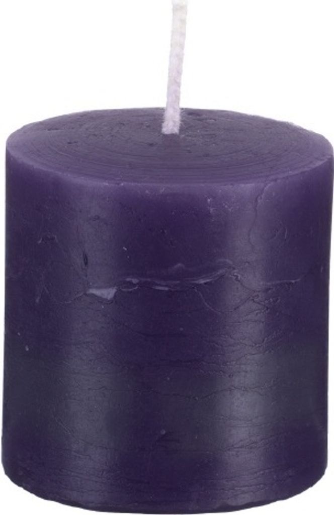 Rustic Stumpenkerzen lila, 100 x 60 mm, 1 Stück, Original durchgefärbte Kerzen