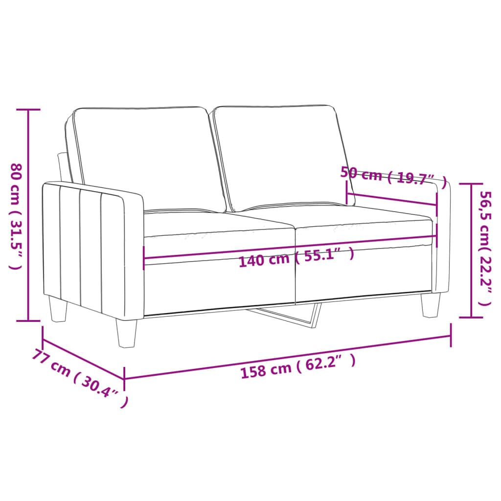 vidaXL 2-Sitzer-Sofa Schwarz 140 cm Samt Produktbild 2