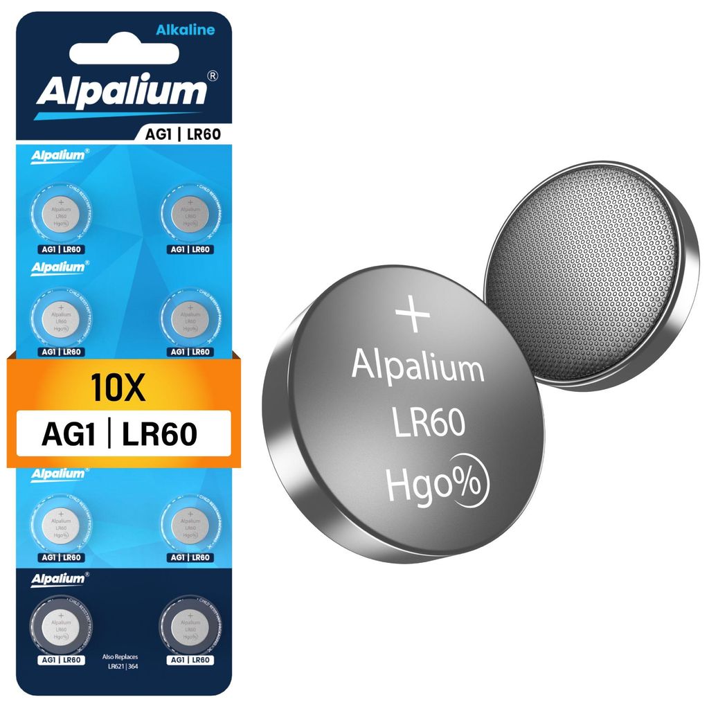 AG1 LR60 Knopfzelle Batterien 10er Pack - Alkaline, LR621, Produktbild 
