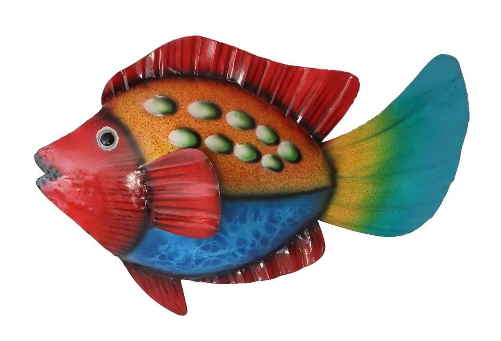Wanddeko Metall Fisch Zierfisch Wandbild Deko Wand Maritim Garten Figur Skulptur