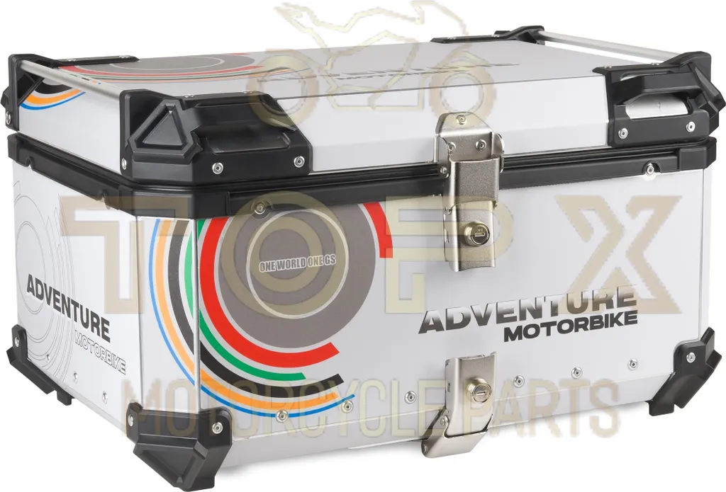 Top Case Moto Antivol 65L Aluminium Blanc - Sécurisez vos Deux Casques