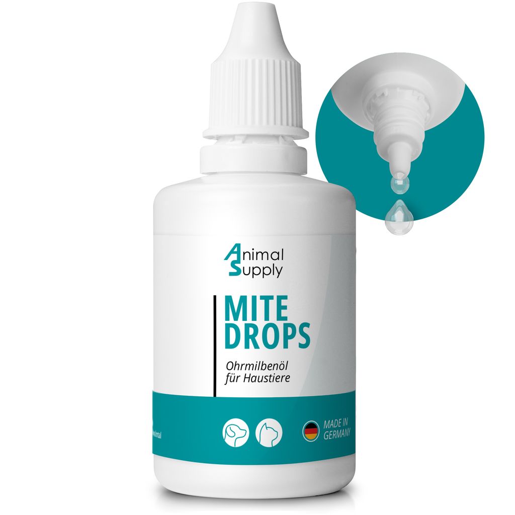 Animal Supply Ohrmilbenöl für Hunde, Katzen & Haustiere 50ml sofort wirksames Mittel – gegen Ohrmilben mit Kamille, Sanfte Pflege bei Juckreiz ...