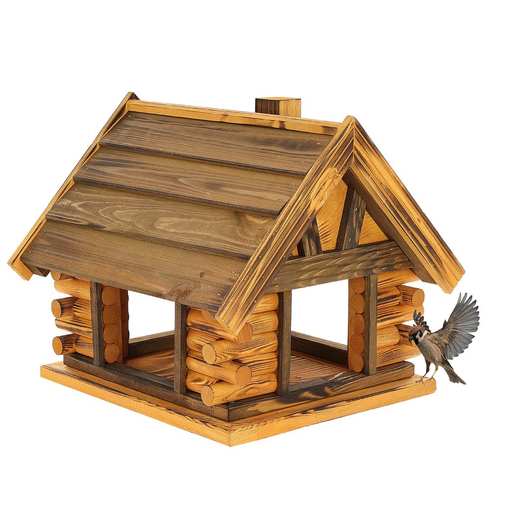 MAZUR Vogelfutterhaus aus massivem Holz 38 cm x 39,5 cm x Produktbild 