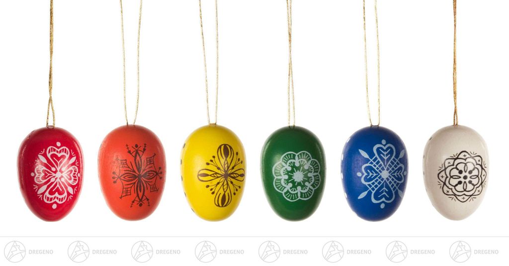 Ostereier 6 Stück Höhe = 3cm NEU