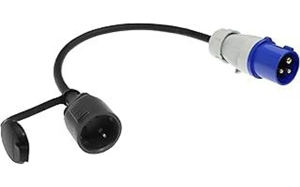 Cavo Adattatore Camping IP44 H07RN-F 3G2.5 16A - Da CEE a Schuko 35cm