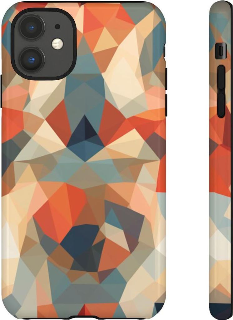Geometrisches Muster in warmen, dezenten Farbtönen – Hülle Kompatibel mit iPhone 11