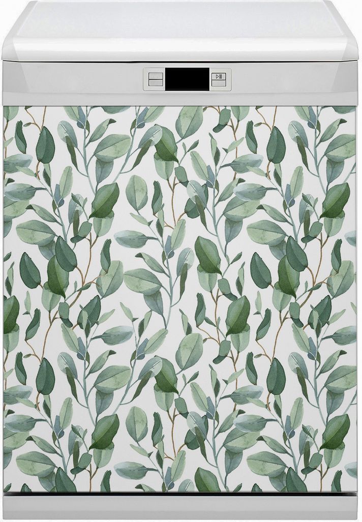 Magnete Dekorative Magnet Folie für Geschirrspüler 60x70 cm Küche - Verlässt Eukalyptus