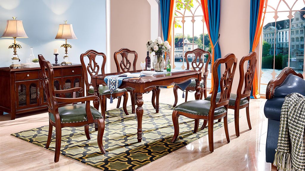 Komplett Set 6 Stühle Esszimmer Gruppe Holz Lehnstühle Stuhl Luxus Möbel Barock