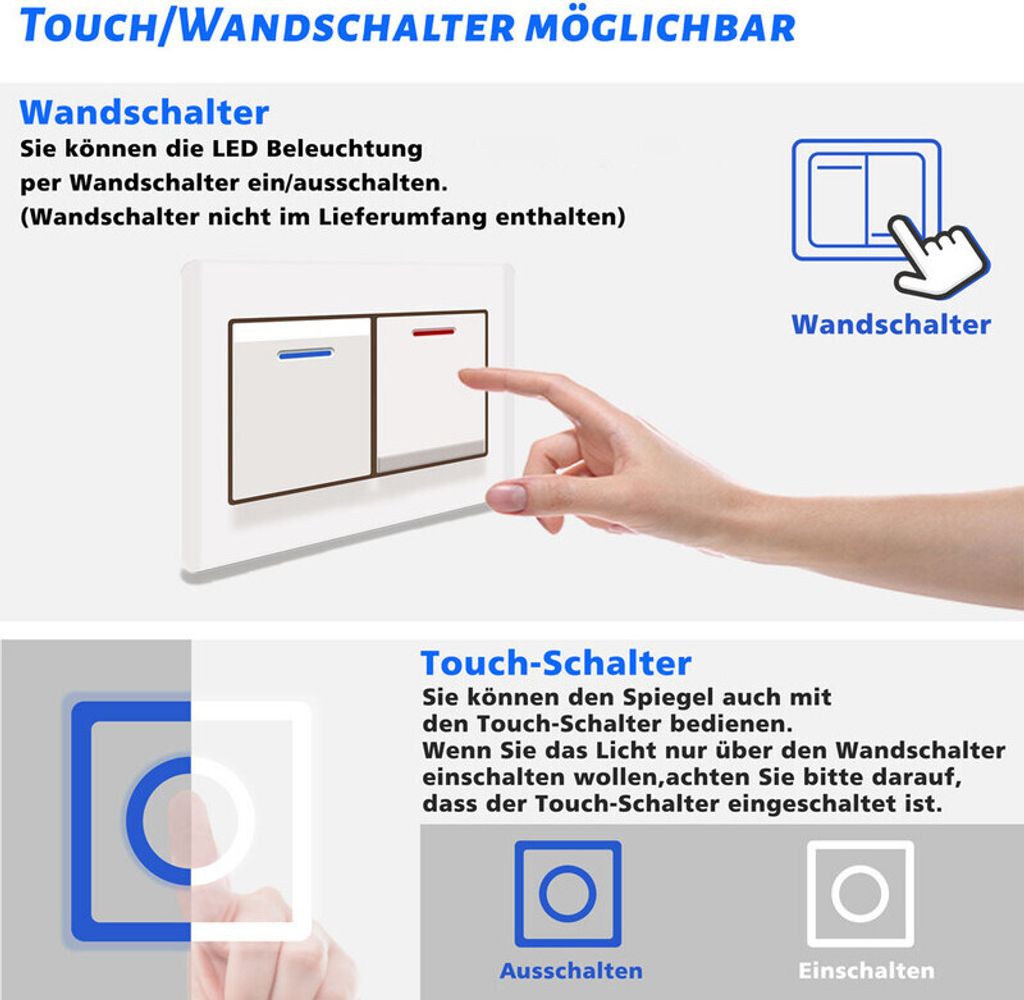 Badspiegel rund 40cm Warm/Neutral/Kaltweiß dimmbar Memory Produktbild 3