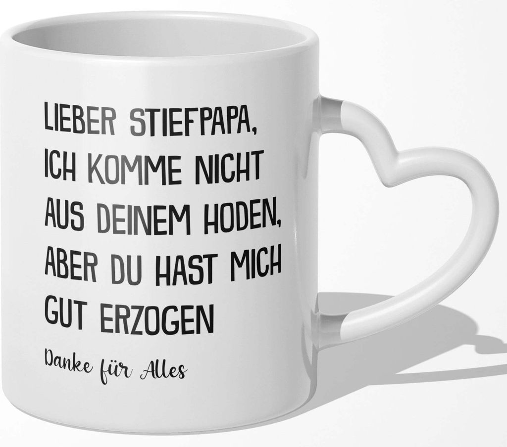 22Feels Stiefpapa Geschenk Vatertag Geburtstag Bonuspapa Stiefvater Tasse Weihnachten Patchwork Familie Kaffeetasse Männer Beste Stiefeltern (Herz...