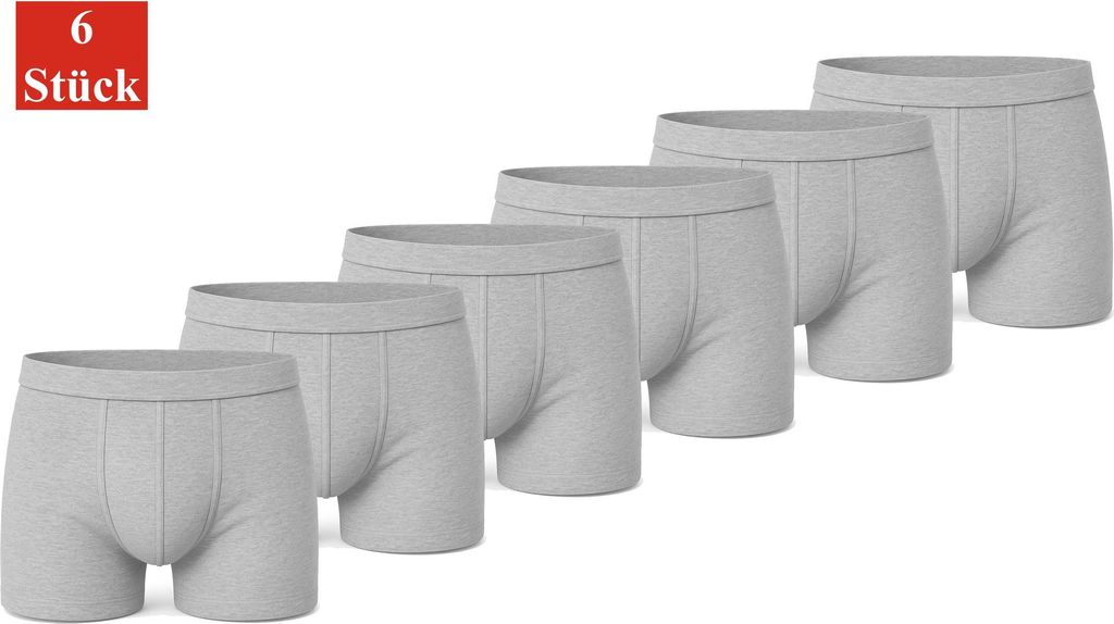 Boxershorts Herren Retroshorts Unterwäsche Unterhosen Baumwolle; Grau L