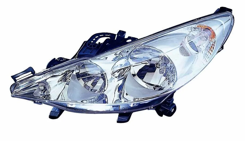 Faro Sinistro Peugeot 207 Chrome Look ABAKUS - Qualità Superiore