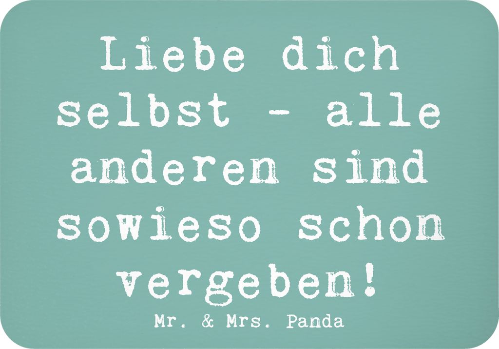 Mr. & Mrs. Panda Kühlschrankmagnet Spruch Selbstakzeptanz Liebe - Meeresbrise - Geschenk, innerer Frieden, Motivation, Perfektion, Glück, zettelh...