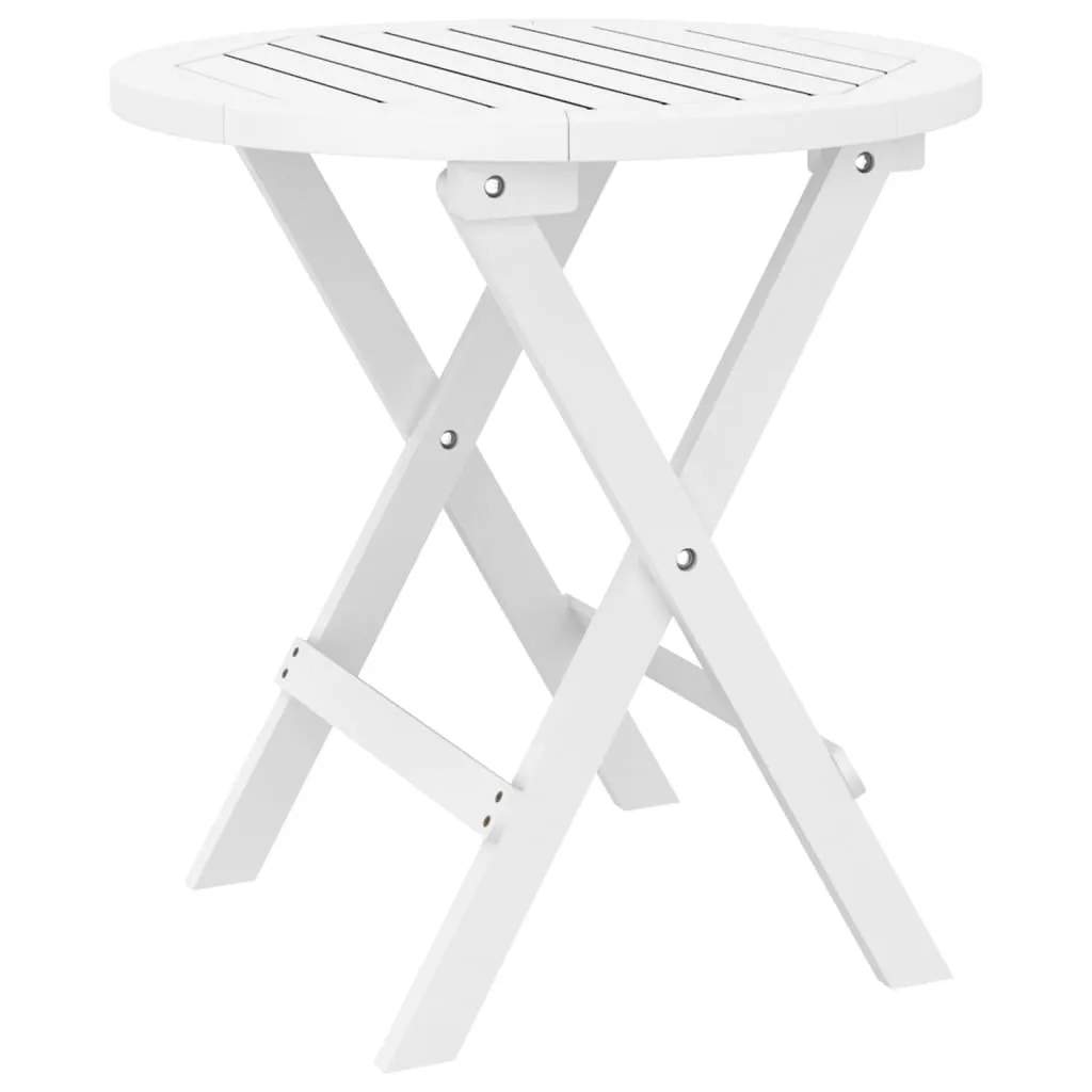 Offerta Tavolo Giardino Pieghevole Bianco Ø 46 cm Legno Acacia