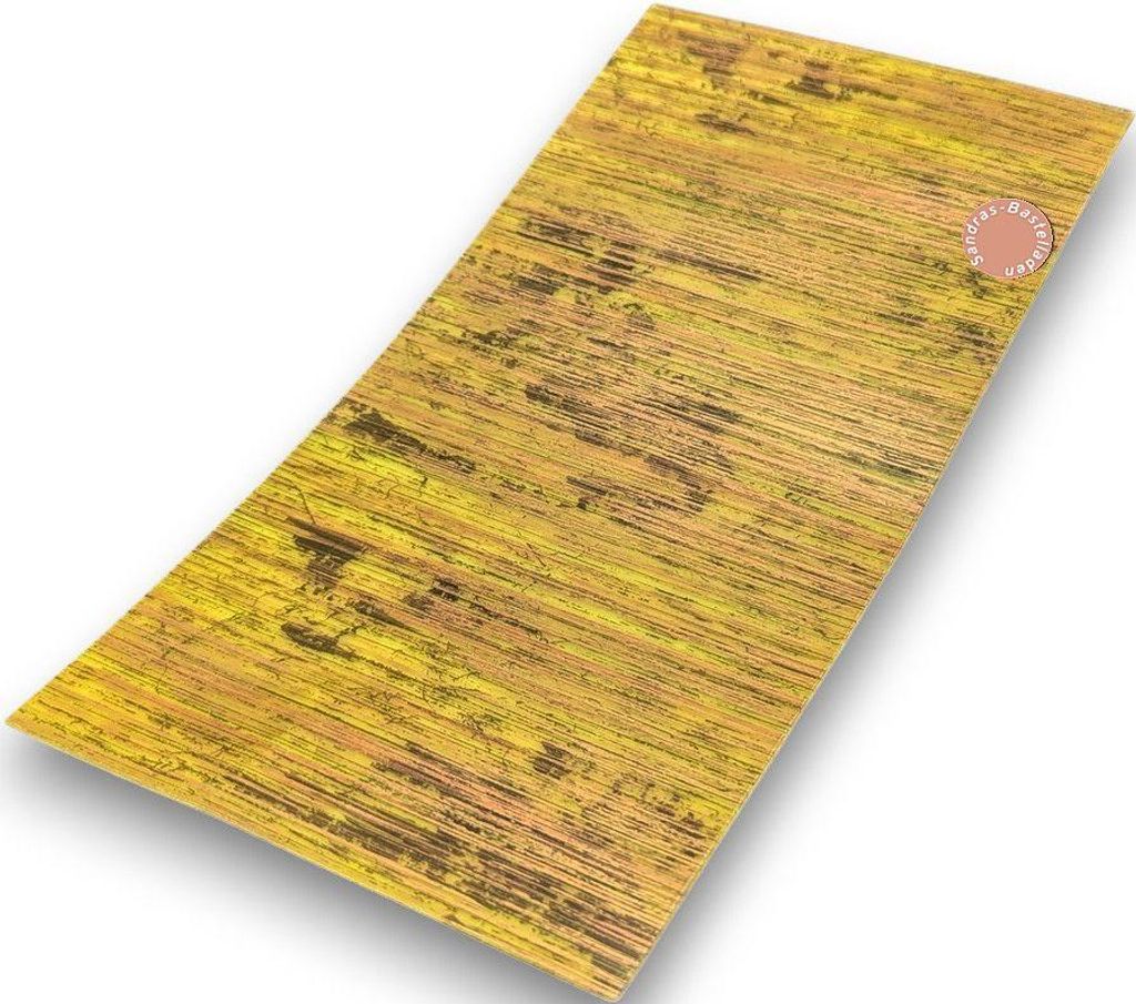 Sandras-Bastelladen - Multicolor Gebürstet - Kerzen Verzierwachsplatte - 200 x 100 x 0,5mm Gelb-Gold