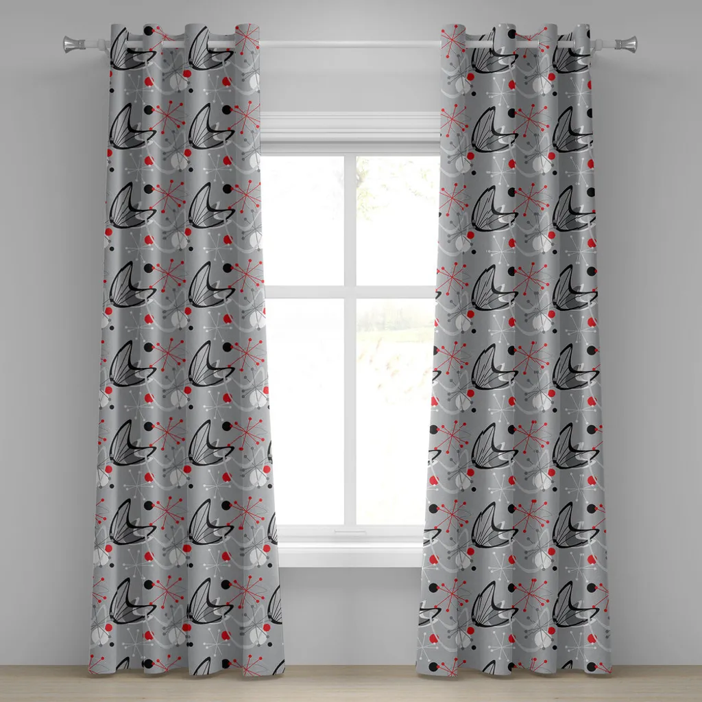 ABAKUHAUS Rideaux à œillets 280x175 cm style atomique des années 50