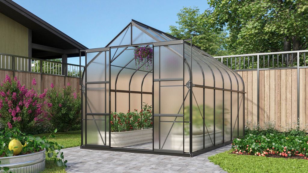 Vitavia Gewächshaus "Dione 9900" inkl. Stahlfundamentrahmen schwarz 9,9 m² 4 mm HKP